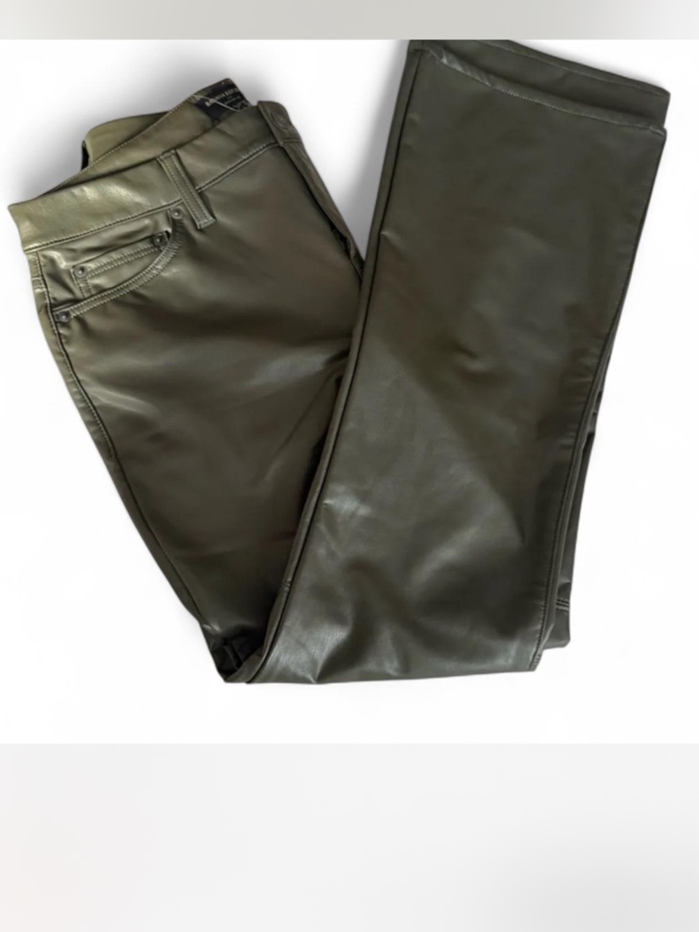Banana Republic Olive Green Faux Leather Bootcut Pants